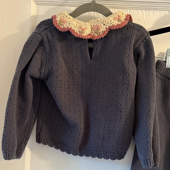Zara Kids Knit Cardigan and Pants Set - Navy and Tan - Picture 5 of 13